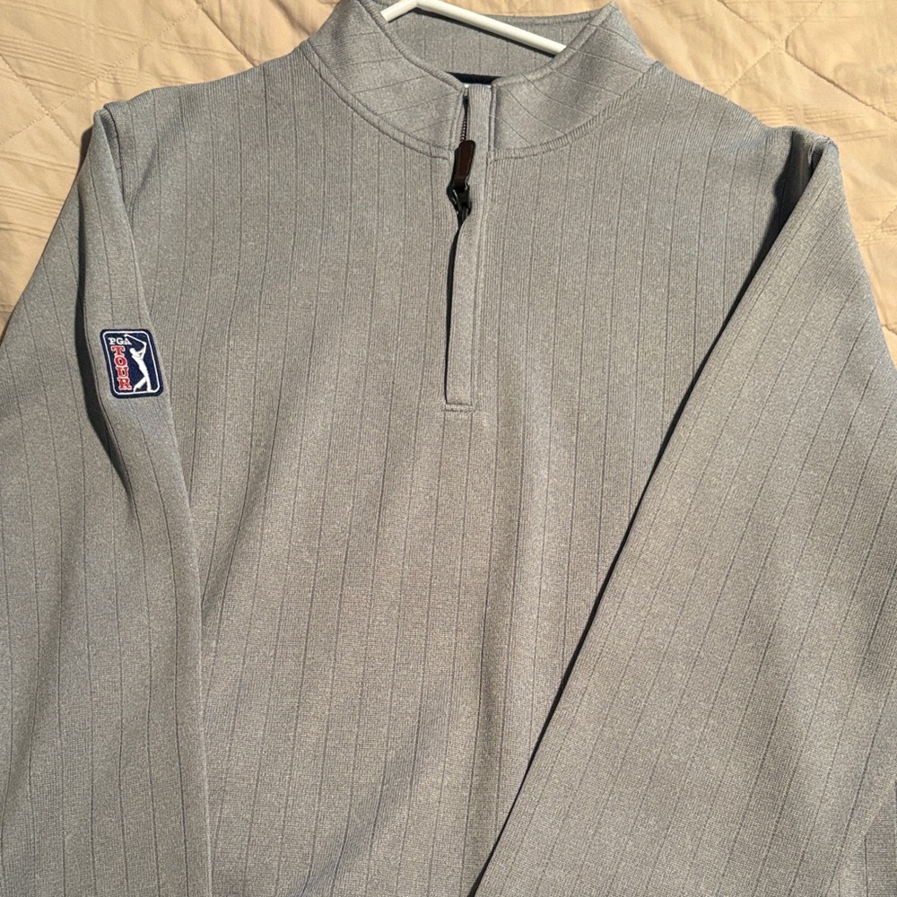 Men's Gray Half-Zip Sweater